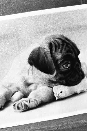 Pug and chick