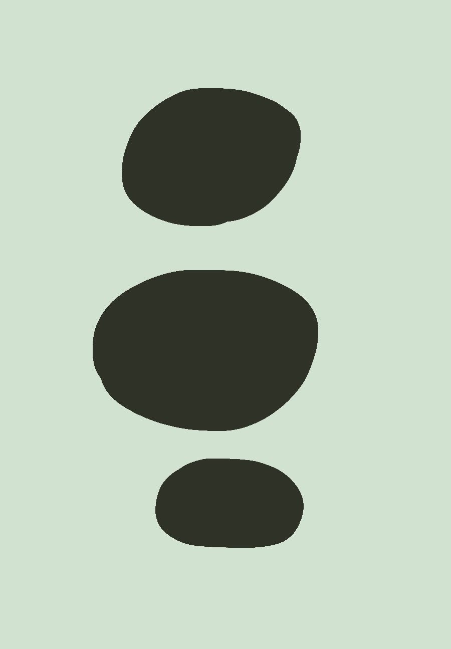 Three green shapes