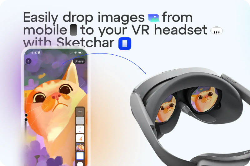 Com o Sketchar, você pode facilmente arrastar e soltar imagens no seu headset de realidade virtual.