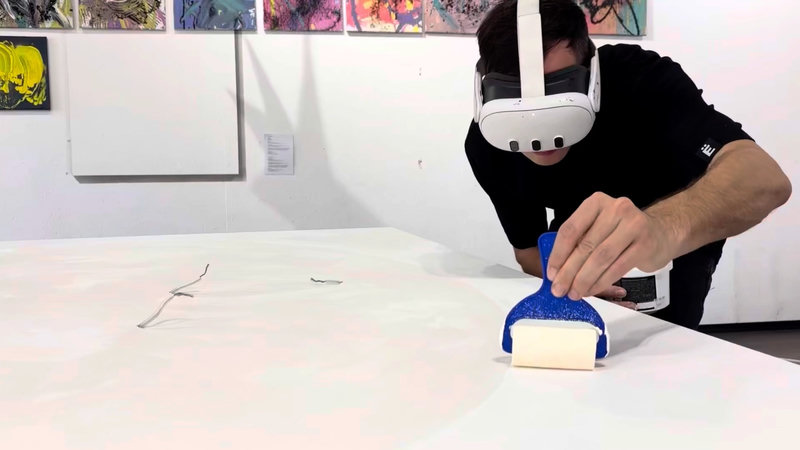 Marking Up a Half-Finished Canvas in VR — No Pencil, No Projector